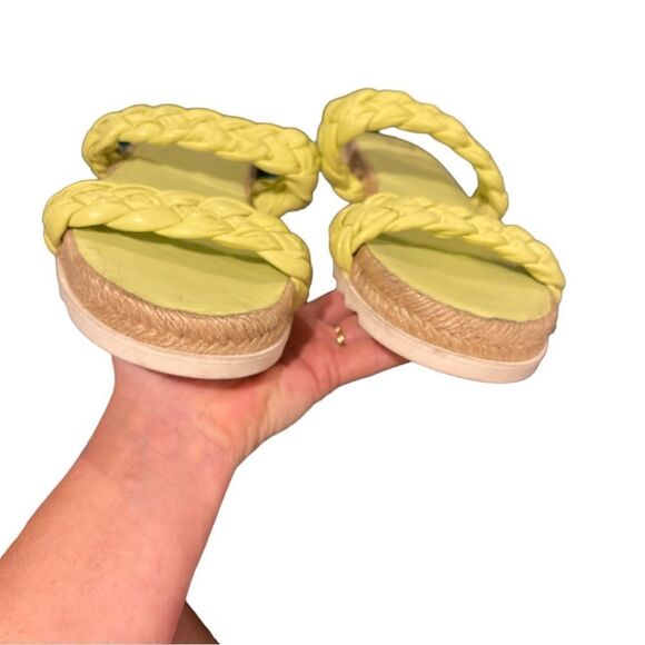 Marc Fisher Jaime Lime Green Flat Espadrille Slip On Sandal Size 7 - Picture 5 of 5